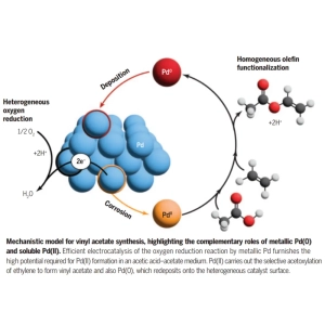 دوکارکردیِ همگن–ناهمگن در سنتز وینیل‌استات با کاتالیزور پالادیم