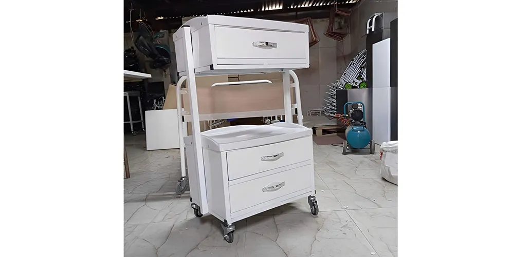 ترالی زیبایی سه کشو دو طبقه