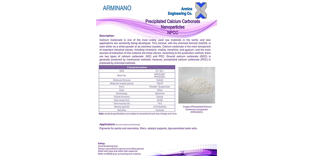 نانو ذرات کربنات کلسیم