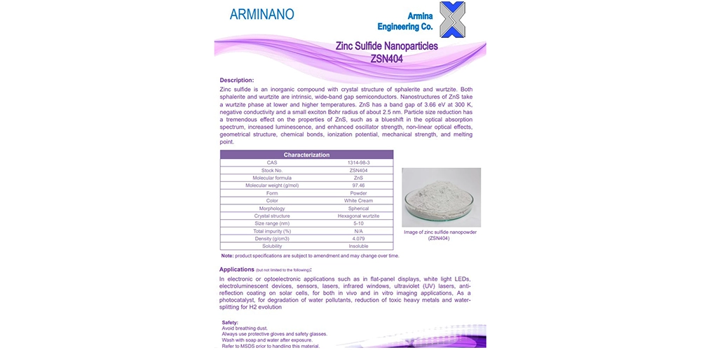 نانو ذرات سولفید روی