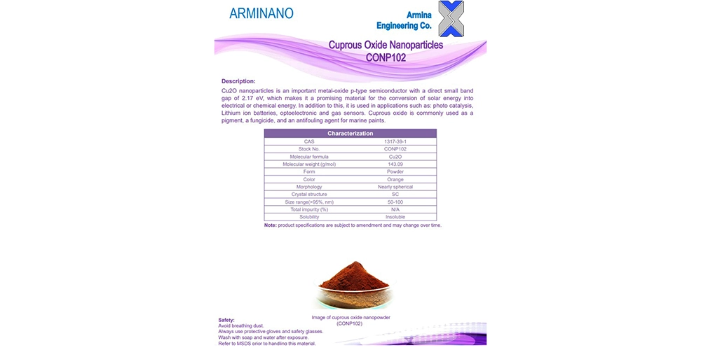 نانو پودر اکسید مس تک ظرفیتی