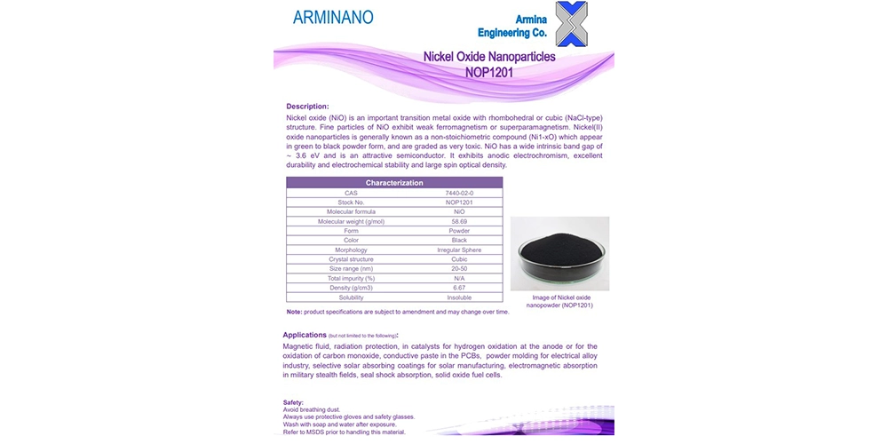 نانو ذرات اکسید نیکل