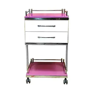 ترالی دو طبقه دو کشو بالا شیشه ای