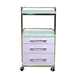 ترالی دو طبقه سه کشو پایین شیشه ای