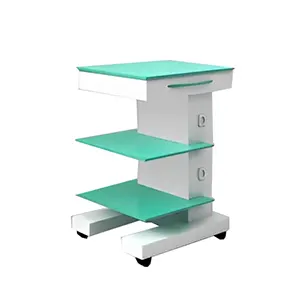 ترالی جراحی کلاسیک با طبقات شیشه ای رنگی