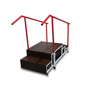 پله دو طرفه فلزی با نرده